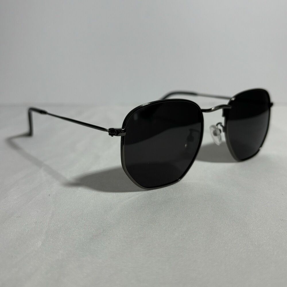 Retro Hexagonal Geometric Sunglasses Mirror Lens Classic Hipster Style Pre-Owned